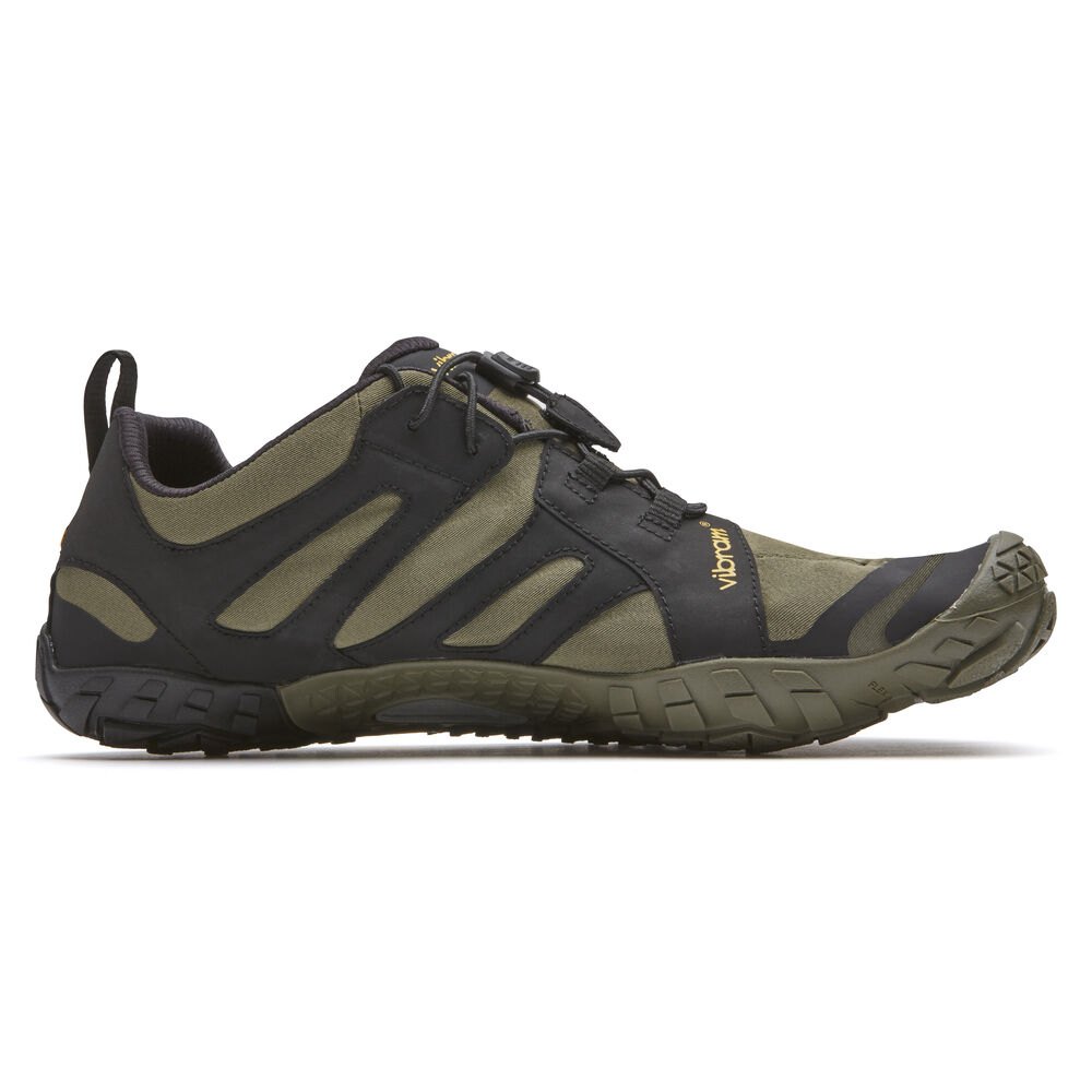 Zapatos De Trail Hombre Verde Oliva/Negros - FiveFingers V-Trail 2.0 - ECPNWK-803